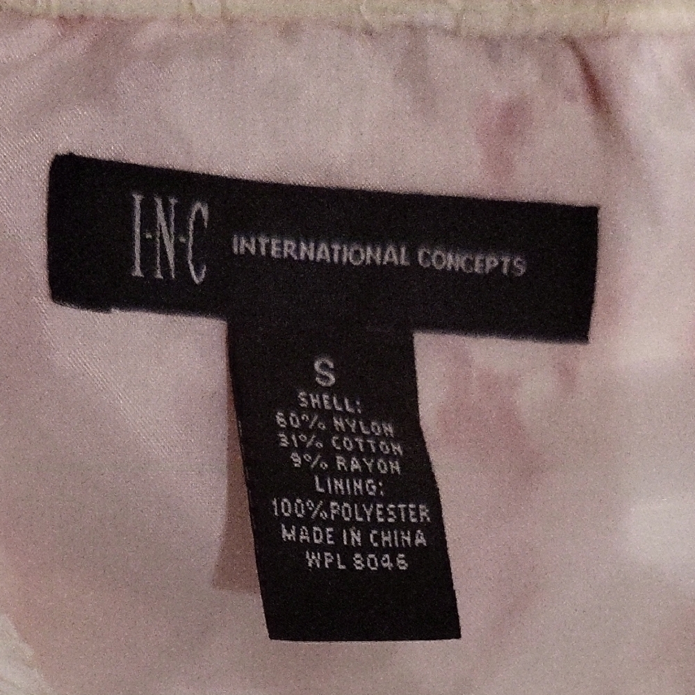 INC International Concepts Cream Lace Leather Jacket - Picture 2 of 6